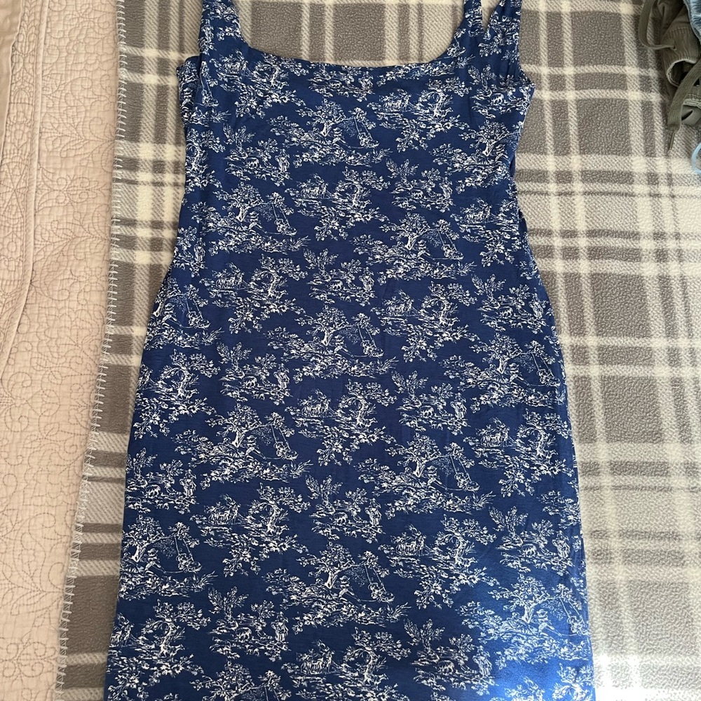Urban Outfitters Blue Floral Midi Dress